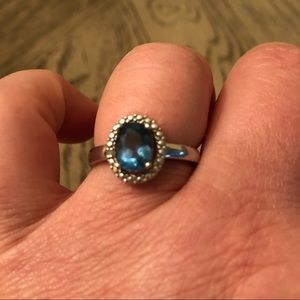 London blue topaz and diamond ring
